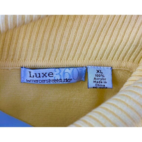 LUXE 360 BY MERCER STREET STUDIO YELLOW COWL NECK 3/4 SLEEVE SWEATER - XL - Picture 4 of 5